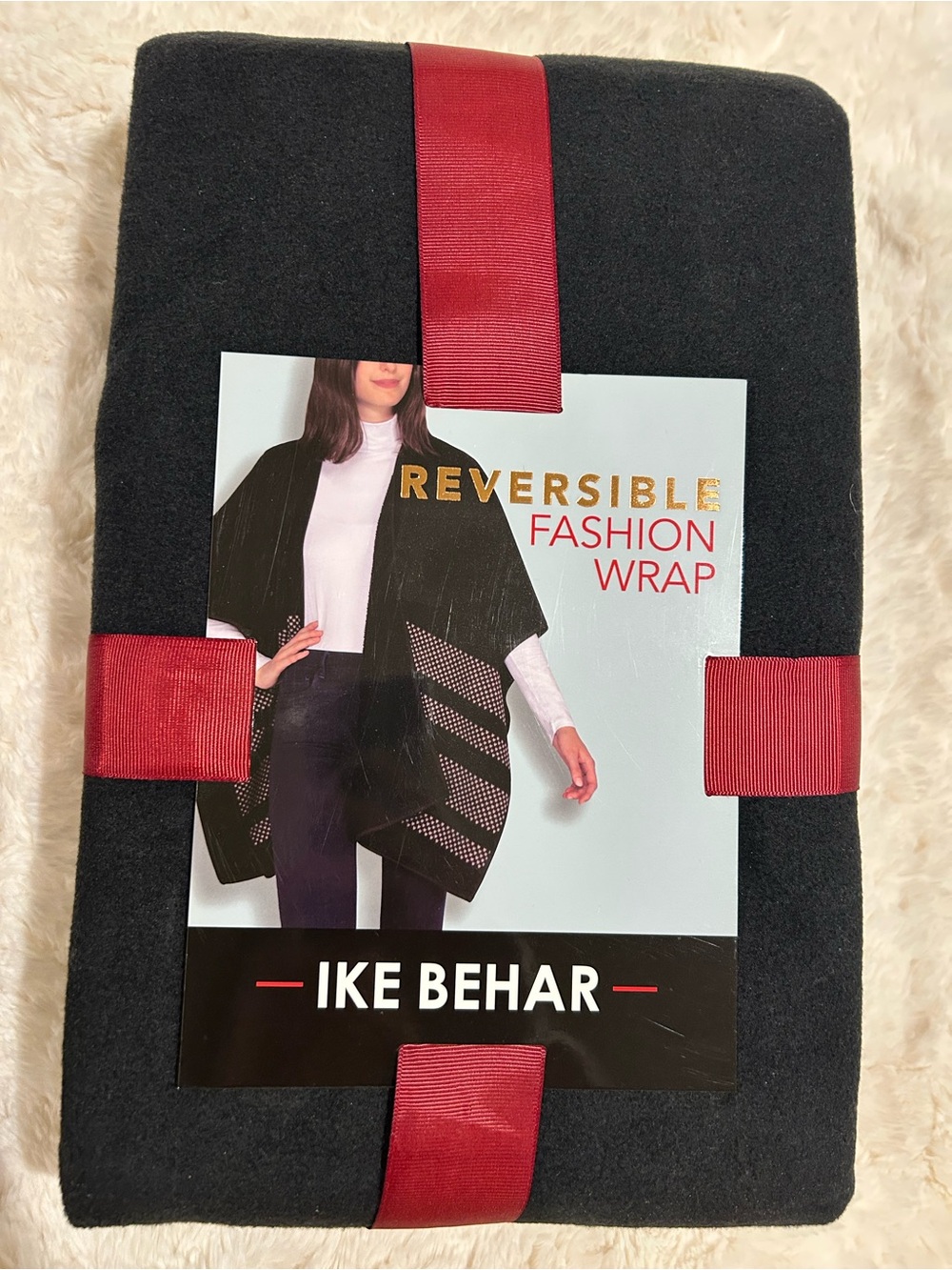 Reversible Fashion Wrap - Black with Tan Accents